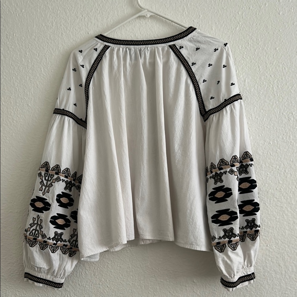 RD & Koko Tribal Embroidered Front-Tie Blouse Jacket - Picture 3 of 13